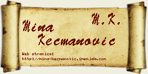 Mina Kecmanović vizit kartica
